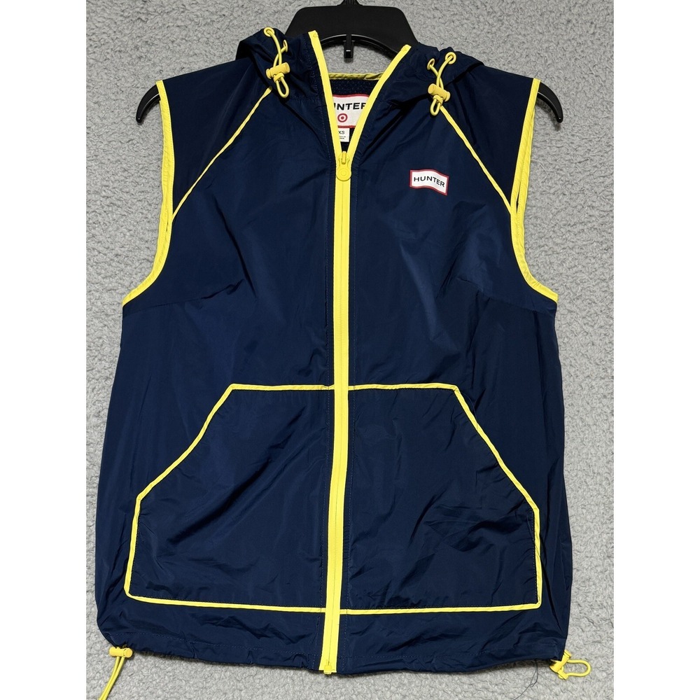 Hunter Sleeveless Hooded Full Zip Vest Nylon Jacket Womens XS